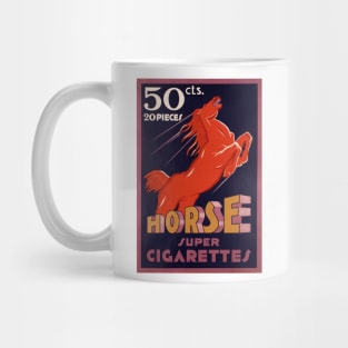 Horse Super Cigarettes - Vintage Art Deco Advertising Poster Design Mug